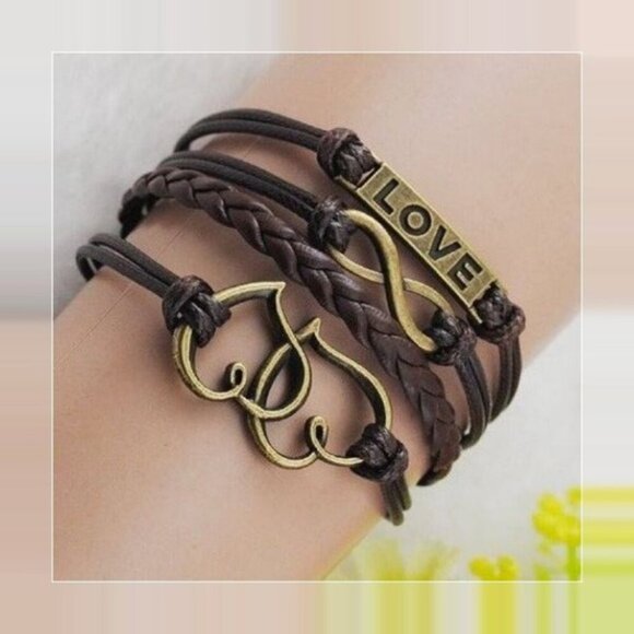 Infinity Leather Charm Bracelet - Picture 2 of 4